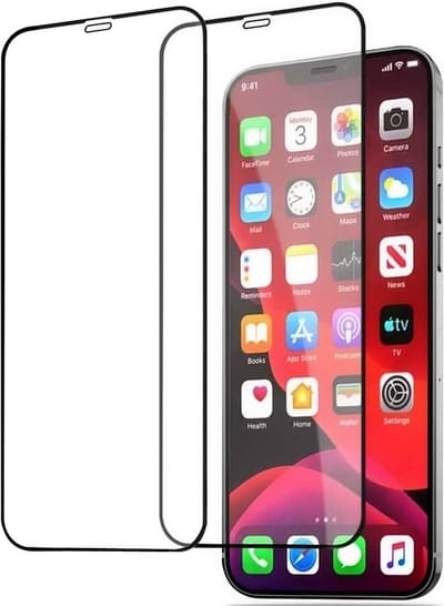 Screenprotector Geschikt voor 12 / 12 Pro Screenprotector - 2 Pack full cover Shatter-Proof tempered glass Zwart