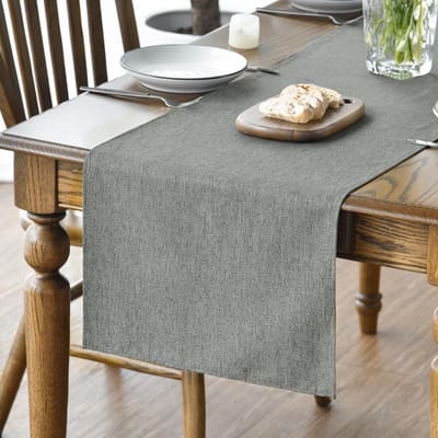 Tafelloper - Afwasbaar - Tafeldecoratie voor Keuken en Eettafel Binnen - Lichtgrijs 40x100 cm
