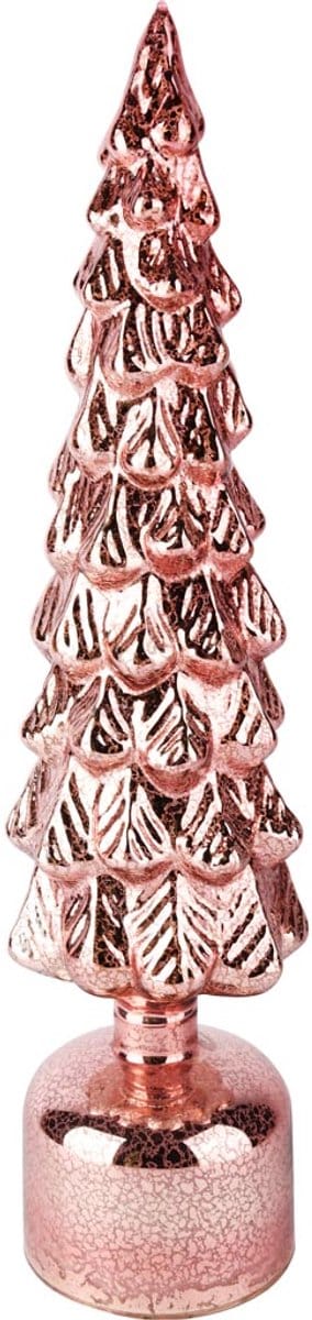 Dekoratief | Deco boompje op voet, roze, glas, LED, 10x10x40cm | A255294