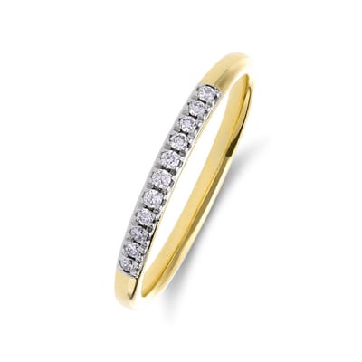 Lucardi Dames 14 karaat geelgouden ring met lab grown diamant 0,090ct voor dames - Ring - 14 Karaat Goud - Goud - 17.50 / 55 mm