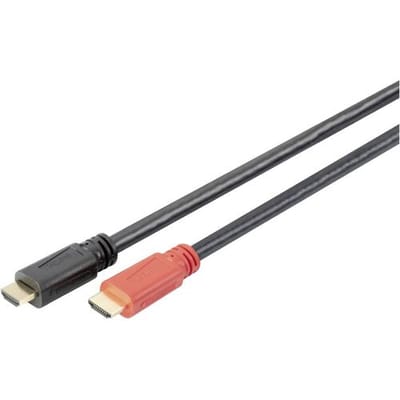 Digitus DB-330118-100-S HDMI-kabel HDMI Aansluitkabel HDMI-A-stekker 10 m Zwart 4K UHD, Afgeschermd (dubbel), Afscherming gevlochten, Afscherming