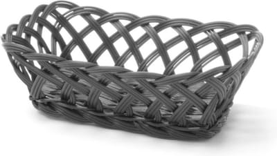 HENDI Rechthoekige geweven mand – zwart – 225x150x65 mm – vaatwasmachinebestendig