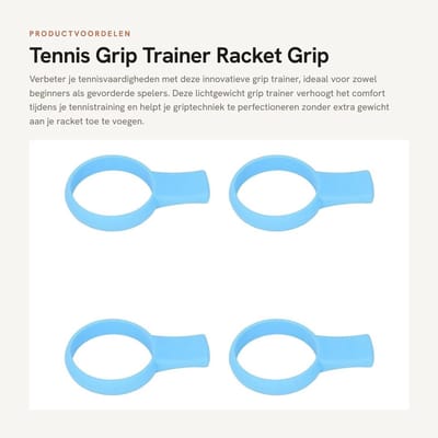 Dailygoods- Griptrainer Lichtgewicht - Tennis Grip Trainer - Oefeningstoestel - Siliconenmateriaal - 4 Stuks - Comfortabel Gebruik - Tennisaccessoires