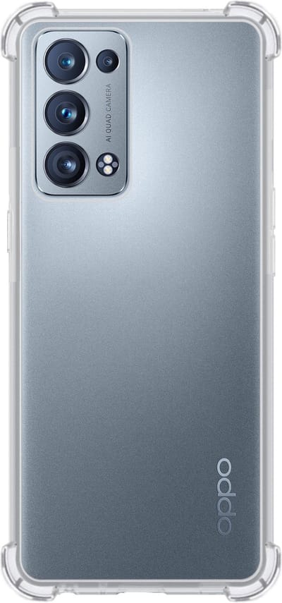 Hoes - Geschikt voor OPPO Reno 6 Pro - Sterk & Shockproof - Siliconen Case - Back Cover - Telefoon Hoesje Shock Proof - Transparant