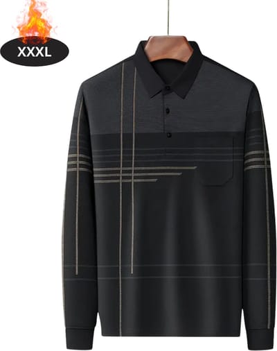 Livano Poloshirt Heren - T-Shirt Heren - Shirt - Overhemd - Polo Shirt Lange Mouwen - Zwart - XXXL