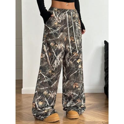 Nieuwe Lente en Herfst Luipaardprint Rechte Casual Broek voor Dames met Hoge Taille Losse Wijde Pijpen Broek XXXL gray