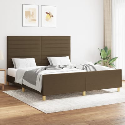 vidaXL - Bedframe - zonder - matras - stof - donkerbruin - 160x200 - cm