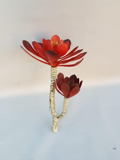 Mica Decorations 3 stuks Gloriosa kunstbloem tak,geel groen
