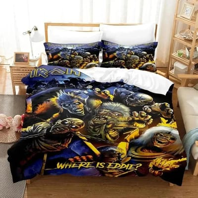 Iron Heavy Metal Maidens Beddengoedset Dekbedovertrek Bedset Quiltovertrek Kussensloop Dekbed King Queen Size Jongens Volwassen Beddengoedset US Twin 173x218cm