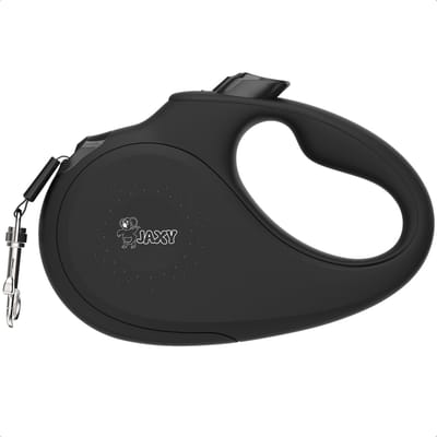 JAXY Hondenriem - Looplijn Hond - Rollijn Hond 5 Meter - Honden tot 25kg - Honden Riem - Middelgrote Honden - M - Zwart