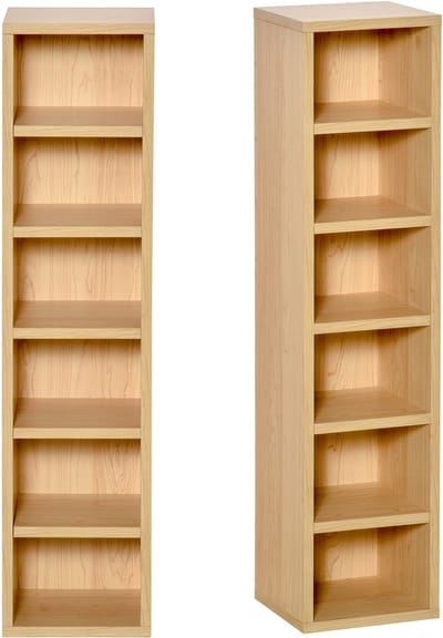 HOMCOM-CD-opbergunit - Hout - 21x19x88cm - Beige