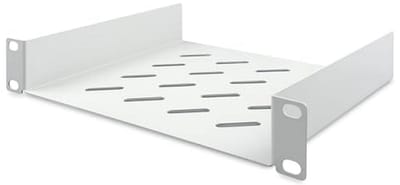Legbord 1U 10-inch voor netwerkkast - Geperforeerd plaatstaal - 200 mm diep - Grijs