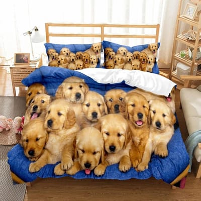 Mooie Honden Dier 3D Beddengoedsets Schattige Husky Dekbedovertrek Set Kinderen Dekbed Beddengoed Kussensloop Huisdieren Hond 135x200cm