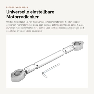 Dailygoods- Motorlenker Verstelbaar - Beugel - Aluminium - 22 mm Klemdiameter - Schokbestendig - Universeel - Motorstuur
