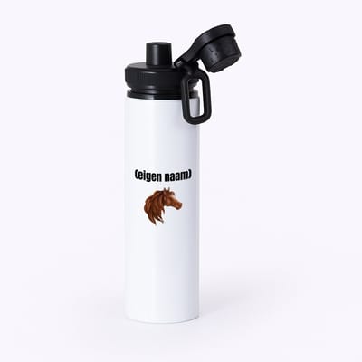 Hacebo® - paardenkop met eigen naam waterfles met draaidop zwart - Paarden - paarden liefhebbers - iemand die houdt van paarden - verjaardag - cadeau - kado - water fles - 850ML