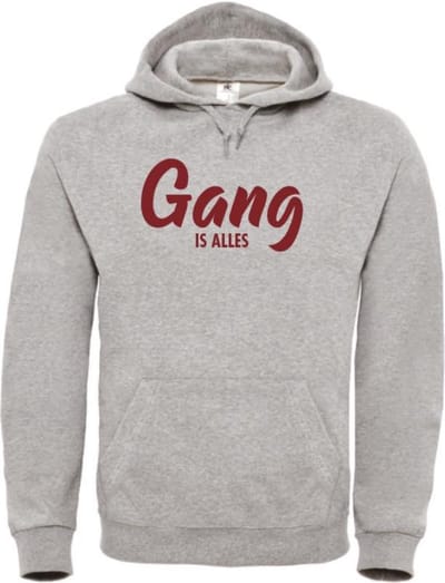 Gang is alles wintersport hoodie grijs M - Bordeaux rood - soBAD. | Foute apres ski outfit | kleding | verkleedkleren | wintersporttruien | wintersport dames en heren