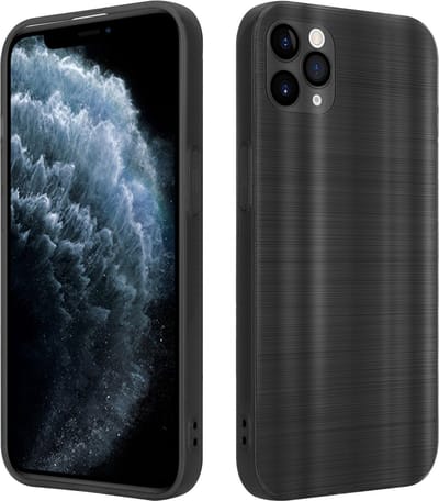 Cadorabo Hoesje geschikt voor Apple iPhone 11 PRO MAX in Brushed Zwart - Beschermhoes Case Cover van flexibel TPU silicone in Brushed design