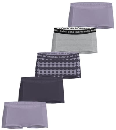 Björn Borg 5-Pack meisjes boxershorts - Minishorts - Katoenen kinder onderbroeken multipack - 116 - Paars