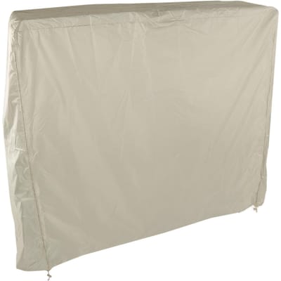 Stoftafelhoes voor Tafeltennis 190 Zilver Gecoat Polyester Tafzijde Binnenplaats Patio Waterdichte Tafeltegelhoes met beige