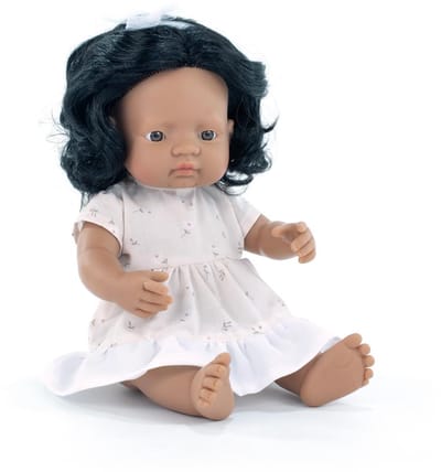 MINILAND Pop - Latijns-Amerikaans Meisje 38Cm - Incl. Vriendschapsarmband + Stickers - 10 Maanden