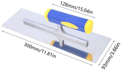 Dailygoods- Vlotter Roestvrij Staal - Stukadoorstroffel - Ergonomisch Handvat - Non-stick Basispad - 300 mm - Geschikt voor Skimming - Stukadoorsgereedschap
