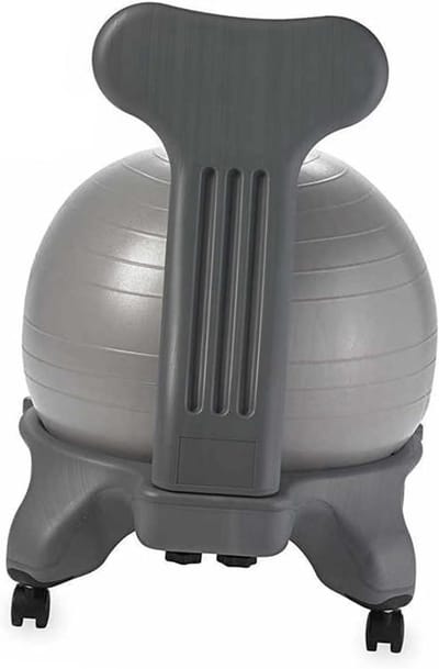 Ergonomische Balansstoel - Stoel met Yogabal - Actief Zitten - Met Rugsteun - 62 x 42 x 25 cm - Zwart