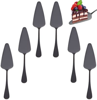 Dailygoods- Taartschep Professioneel - 6 Stuks - Roestvrij Staal - Vaatwasmachinebestendig - Gekartelde Rand - Afmetingen 4,8 x 23 cm - Taartmes