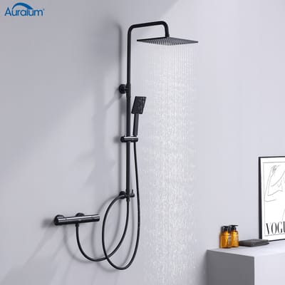 Auralum max - Regendouche - 10 inch Douchekop - Regendouche en Handdouche - Zwart