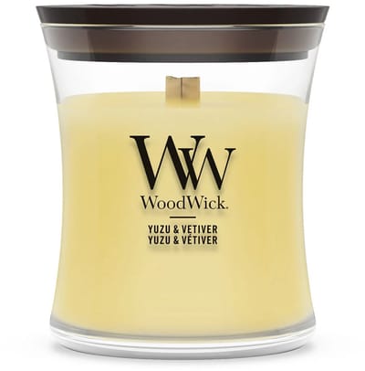 WoodWick Hourglass - Yuzu Vetiver - Mini Geurkaars - Tot 30 branduren