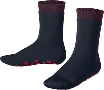 Foot Logo Slofsokken voor meisjes en jongens comforabel dik mid-rise zonder motief met noppen winter ondoorzichtig warm thermisch biologisch Organisch Katoen Blauw Kinderen sokken - Maat 27-30