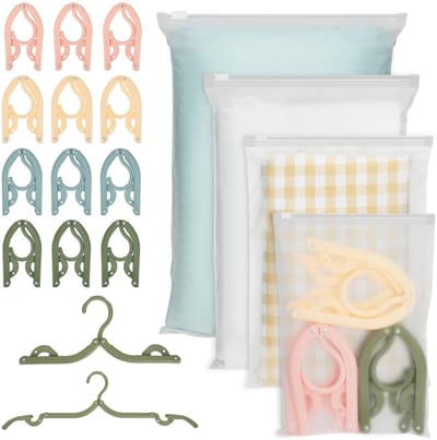 Allecto - Reisopbergzakken - Kofferorganizer - Ruimtebesparend - Groen, Blauw, Roze, Beige - Ziplock Zak - Geschikt voor Thuis, Hotel, Reizen