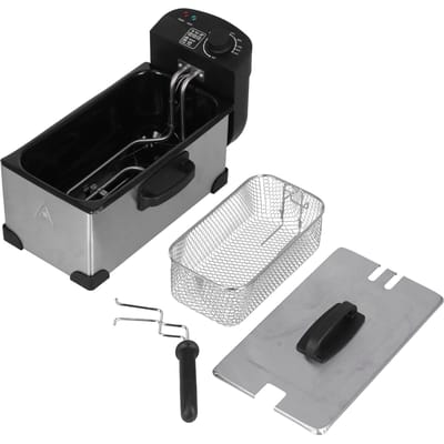 3.5L Elektrische Frituurpan 2000W Commercieel Roestvrij Staal Friet Frituurmachine 0?190 graden Celsius gray