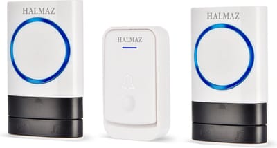 HALMAZ Draadloze deurbel – Wit - Led verlichting - IP44 Waterdicht – 52 Melodieën – Bereik 200 meter – 2 ontvangers
