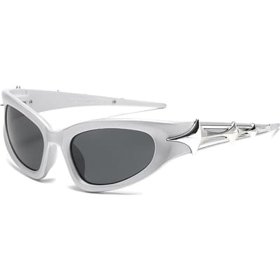 Lunettes de soleil Punk Sport Y2k pour Hommes Femmes Designer de Luxe UV400 Lunettes Vintage Masque Lunettes white