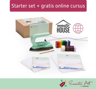 Encaustic Art Starters set met gratis kleurenkaart en 100 vel A6 En gratis toegang tot de online cursus Encaustic Art Basics