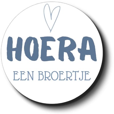 Sticker Hoera een broertje | Blauw | Stickervel 20 stuks | Geboorte jongen