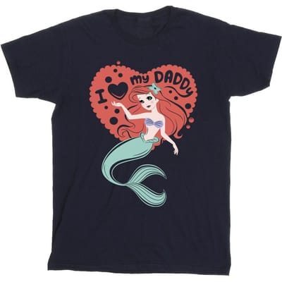 Disney Meisjes De Kleine Zeemeermin Love Daddy T-shirt katoen (Marineblauw)