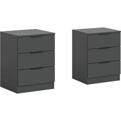 Nachtkastjes Set van 2 - Ruime lades en modern design in antraciet - 45x60x40cm