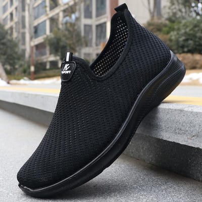 Herenschoenen Lente/Zomer Exclusief Zachte zolen Wandelschoenen Heren casual Ademende sportschoenen Sneakers 40 black