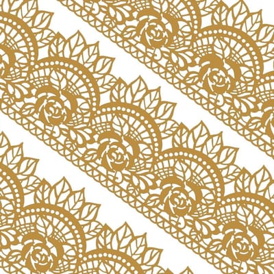 Kant-en-klare eetbare taartkant met rozenrand in goud, 14 inch, set van 5 voor feestelijke taarten