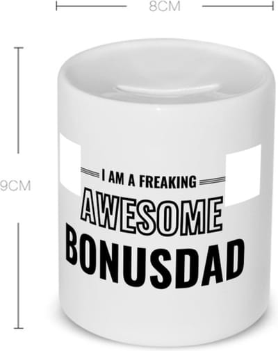 Akyol - i am a freaking awesome bonusdad Spaarpot - Papa - de meest geweldigste bonusvader - vader cadeautjes - vaderdag - verjaardagscadeau - verjaardag - cadeau - geschenk - kado - gift - vader artikelen - 350 ML inhoud