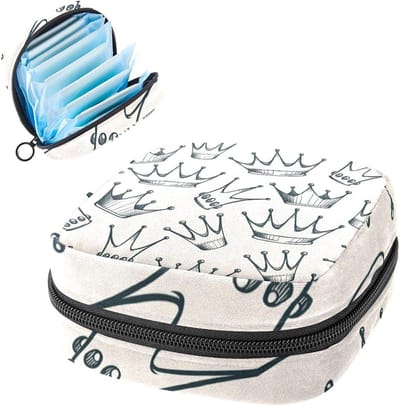 Opbergtasje Maandverband - Periode Portemonnee - Hygiënisch Opbergen - Zachte Pluche Stof - 17 x 17 x 12 cm - Meerkleurig