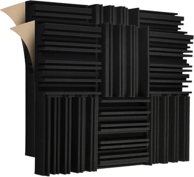 Allecto Plus - Akoestische panelen 30 x 30 x 5 cm voor geluidsisolatie - Zelfklevend schuim - Absorberende platen - Wandopnamestudio's - YouTube-kamer - Zwart.