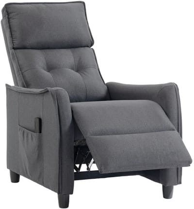 Relaxfauteuil - Relaxzetel - Relaxstoel - Fauteuil - Stoel - Met armleuning - Voor één Persoon - Grijs