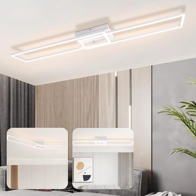 Glitzerlife - Plafondlamp - Modern LED Design - Dimbare Warm Witte Baailicht Lamp - Geheugenfunctie - Metaal - 102,5cm - Wit