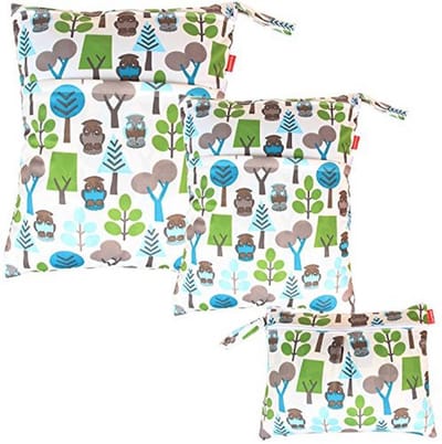 Herbruikbare luiertassen set - 3 waterdichte opdelfuncties voor stoffen luiers - Organiser tas voor baby's