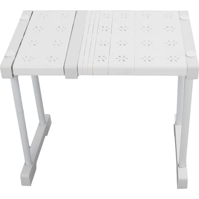 Uitschuifbare Plank Stapelbaar 121lb Draagvermogen Verdeelrek voor Kast Kabinet Kast Lengte 27‑38cm Length 27-38cm / 10.6-15in white
