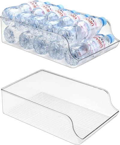 carmdering - Koelkast Organizer Blikjes Dispenser - Waterfles Dispenser Organisator - Koelkast Opbergbak Voor Dranken - Ruimtebesparend Ontwerp - Duurzaam PET Materiaal - Anti-Slip Ribbels - Houdt Koelkast Netjes - 1 Stuks