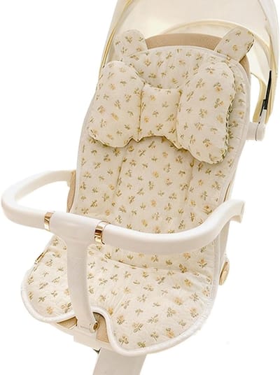 Kinderwagen Inlegkussen - Zitverhoger Inzetstuk - Comfortabel Reizen - Ademend Omkeerbaar Ontwerp - 72x37x10 cm - Wattenschijfje