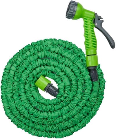 Flexibele Tuinslang - Uittrekbare Slang - Tuin Besproeien - Met Sproeikop - Tot 10 Meter - Groen/Grijs